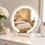 Miroir de maquillage rond à DEL, commande tactile, 3 modes de couleur, rotation à 360 °