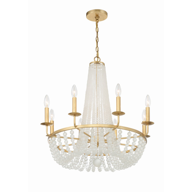 Lustre empire classique à 8 lumières Laursen, Or
