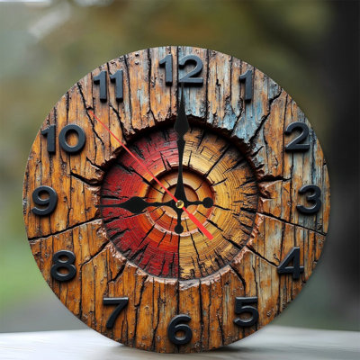 Horloge murale en bois rustique