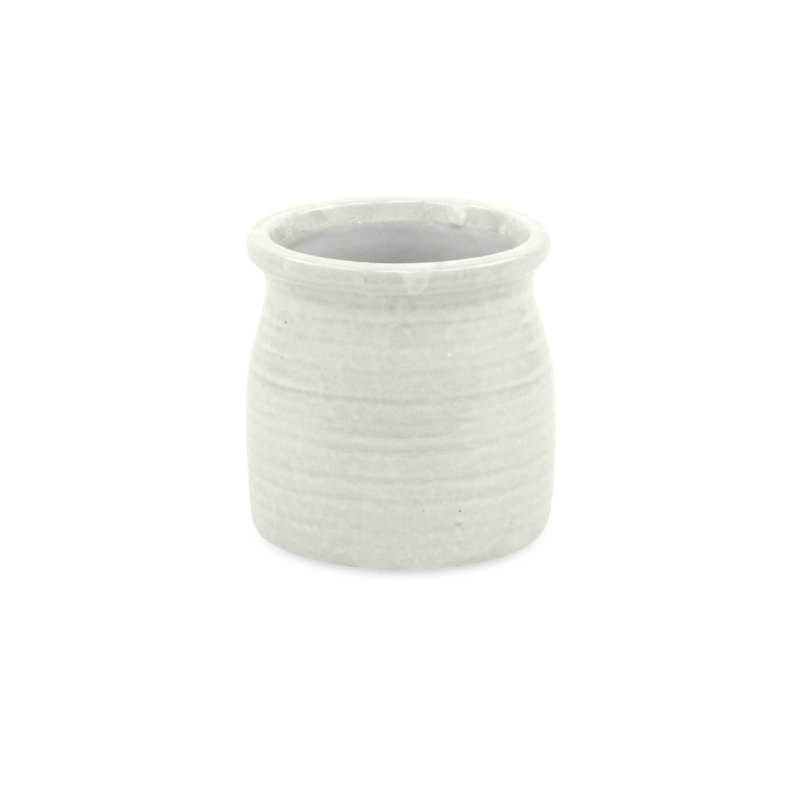 Pot à fleurs en céramique Mott, Blanc, H 4 po x l 3,75 po x P 3,75 po