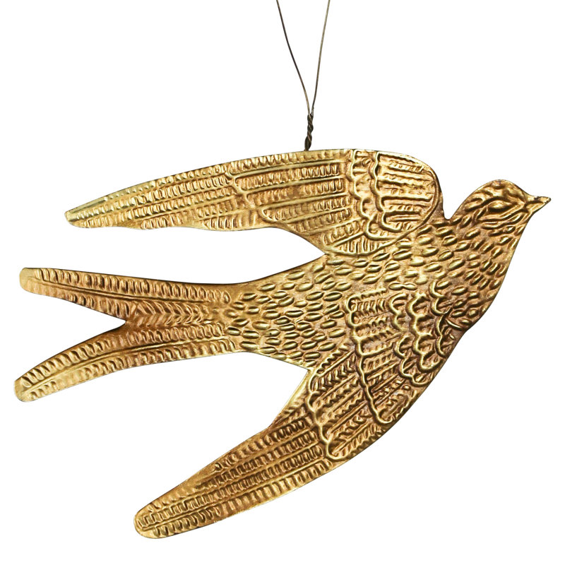Ornement oiseau, or antique