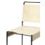 Chaise d'appoint rembourrée en cuir blanc cassé