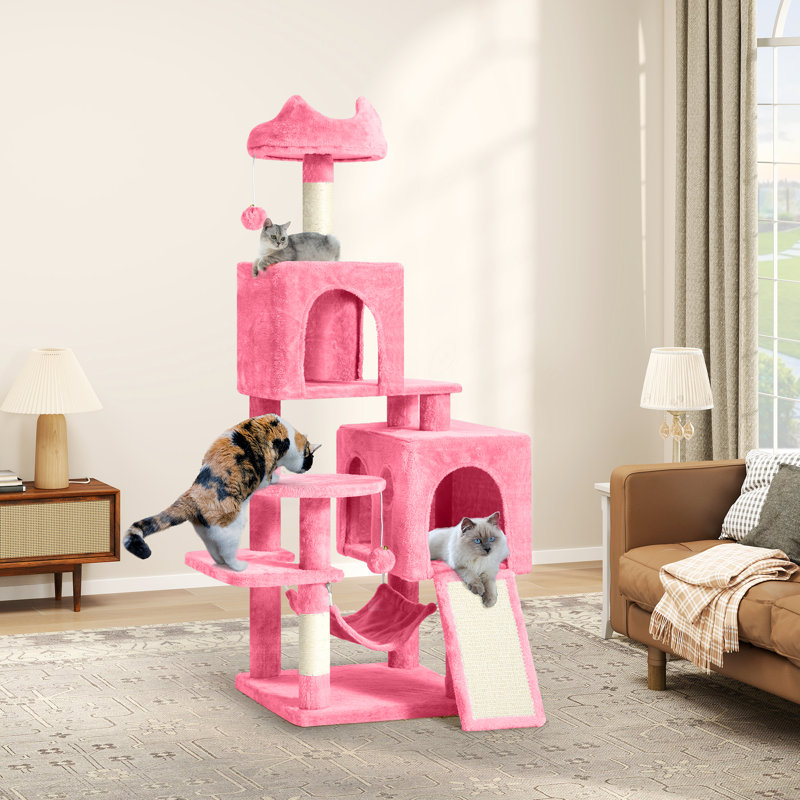 Cat Tree With Scratching Post, Pink