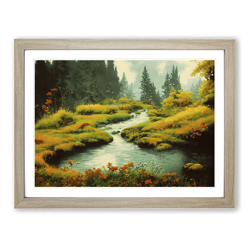 Blooming Forest Stream - Framed Print, Walnut, 25cm H x 34cm W x 2cm D
