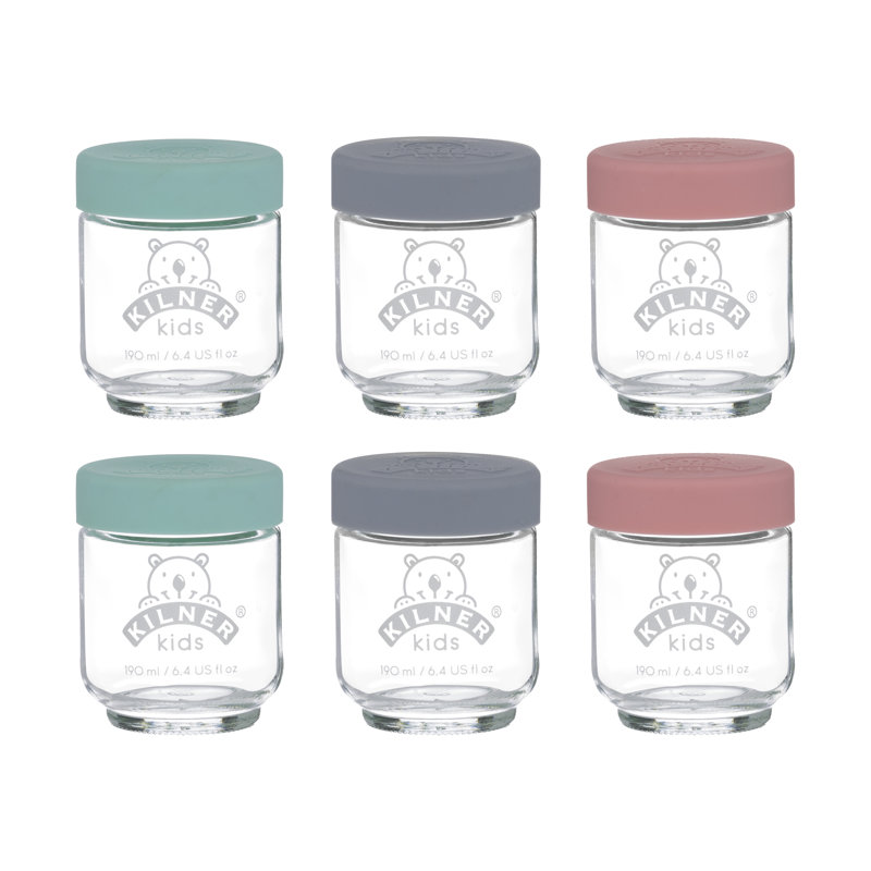 6 Kids container food storage jars