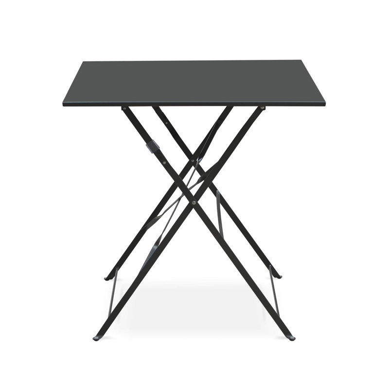 Westcliff Folding Thermo- Lacquered Steel Bistro Table, Black