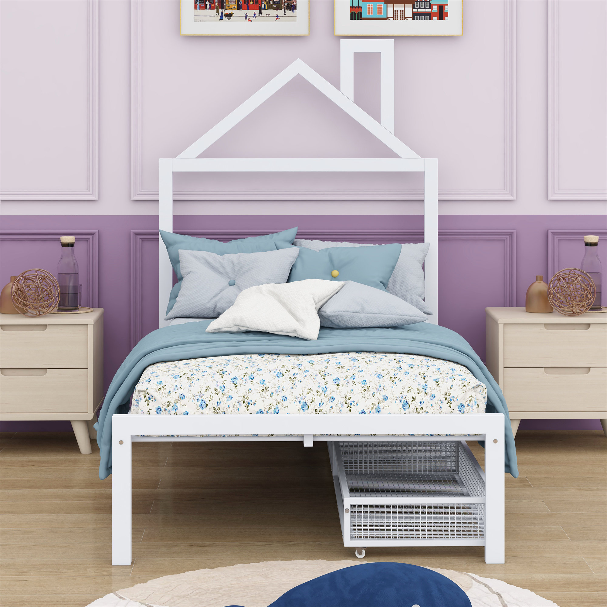 Harper Orchard Affer Metal Slat Storage Bed | Wayfair