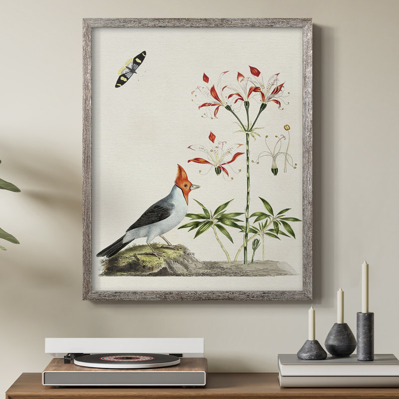 Bird in Habitat I, reproduction encadrée - bois massif, H 11 po x l 9 po
