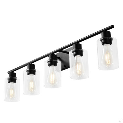 5-Light Modern Bathroom Vanity Light 37.1-Inch Wall Light Fixtures Over Mirror