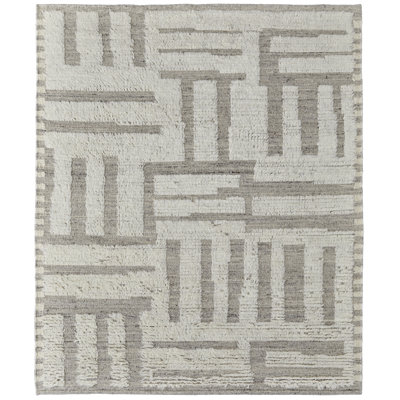 Ashby Wool Geometric Area Rug in Gray