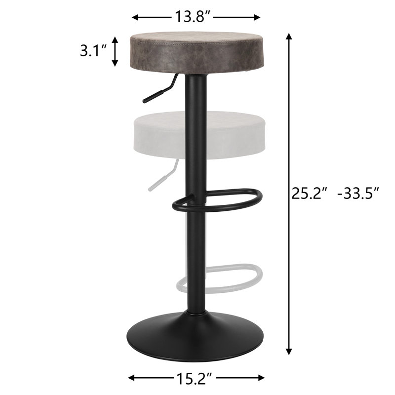 Tabouret à hauteur réglable Awena , Gris