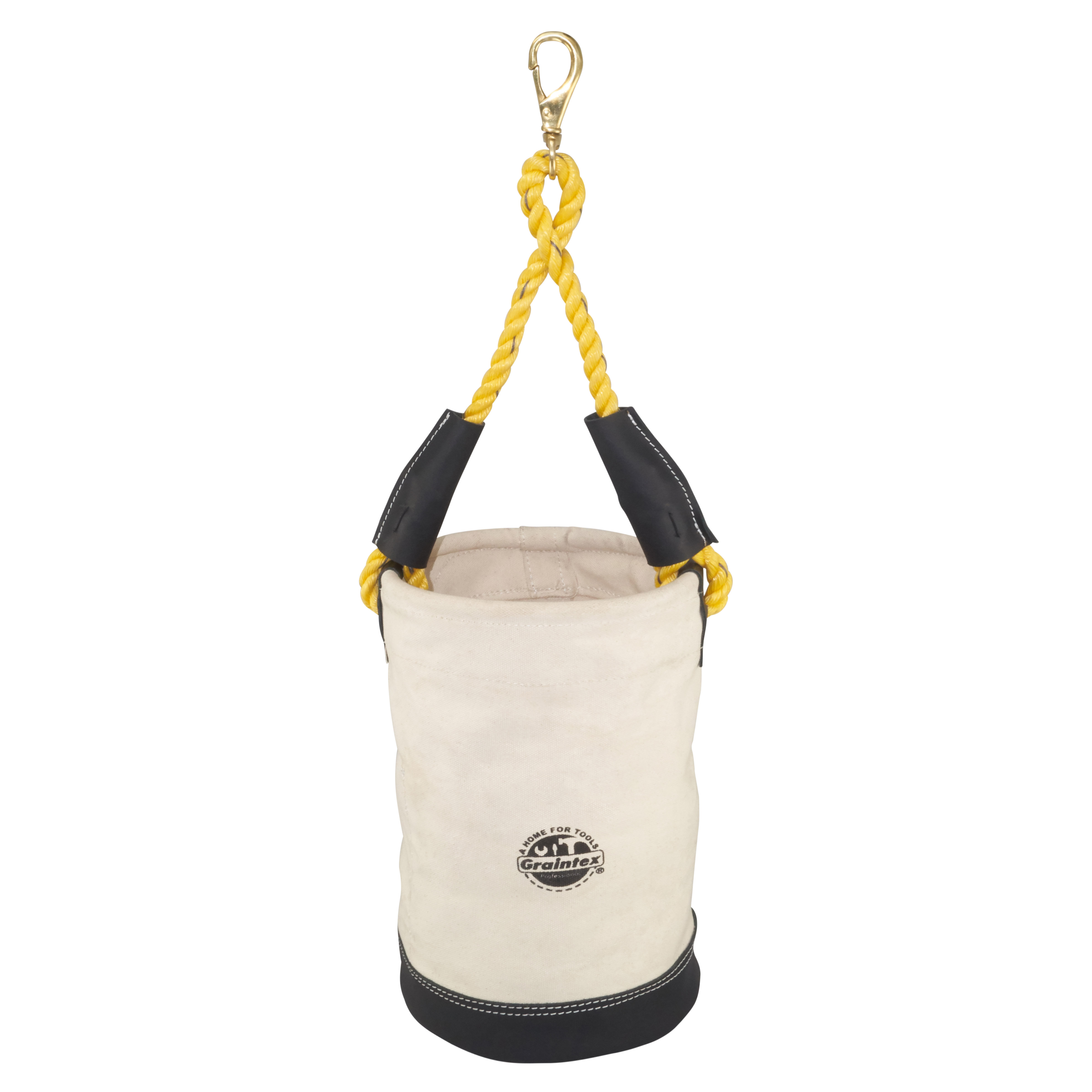 Graintex 10 in. 1-Pocket Canvas Utility Tool Bucket with Leather Bottom ...