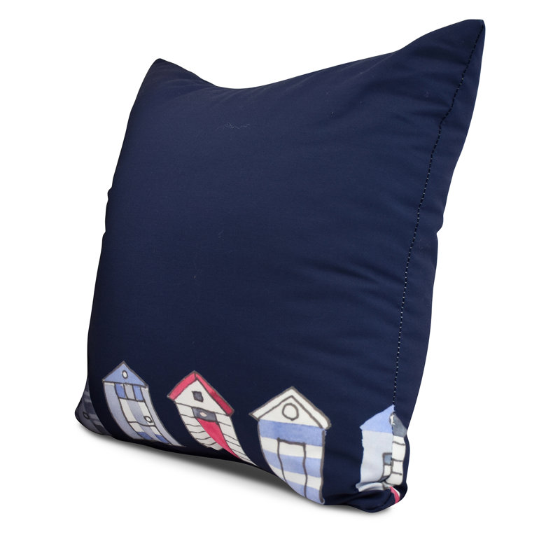 Housse de coussin d'extérieur carrée Nantucket, Bleu marine, 20 po x 20 po