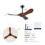 Ventilateur de plafond en bois massif 42 po, extérieur, 3 pales, sans lumière, noyer, pour porche de chambre à coucher pour patio, télécommande, résistant à l'eau-131089144