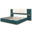 Très grand lit plateforme tapissier - Tête de lit à panneau vert avec coins arrondis doux, stable, solide, sans sommier-826476161-826476160