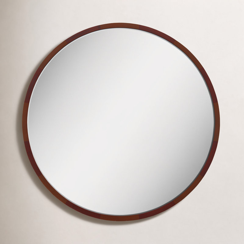 Glover Solid Wood Mirror, 30" x 30", Walnut Brown