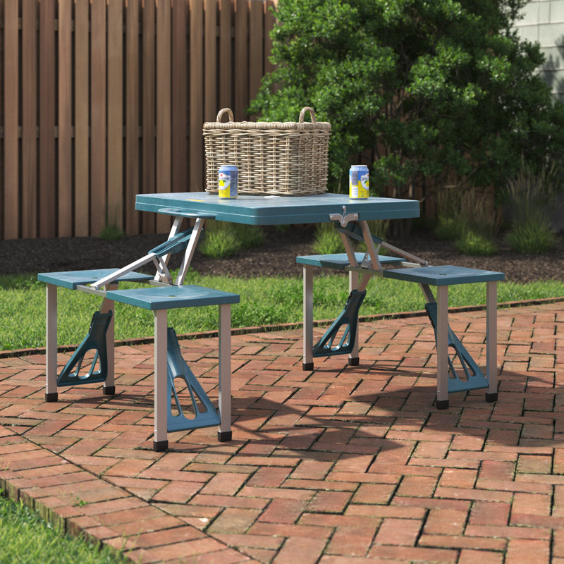 Breene Rectangular Outdoor Folding Camping Table, Green