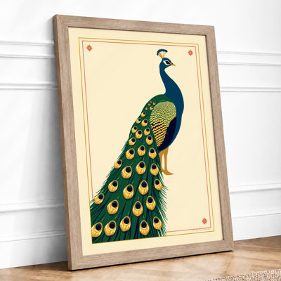 Peacock Art Deco - Framed Print