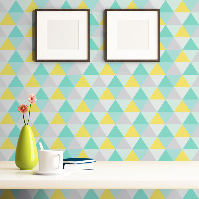 Panneau de papier peint amovible Sanya Triangles, L 102 po x l 24 po