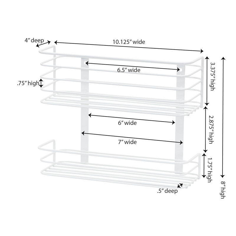 Organisateur de porte d'armoire de cuisine à 2 niveaux Micelle, Blanc