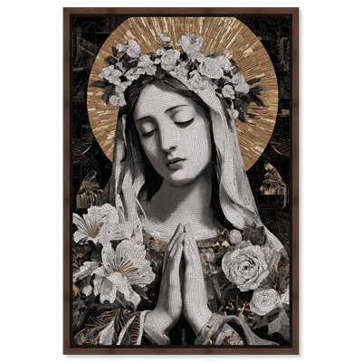 "Radiant Floral Sainte Dame", reproduction d'art sur toile encadrée par Art Remedy, cadre en noyer, 20 x 30