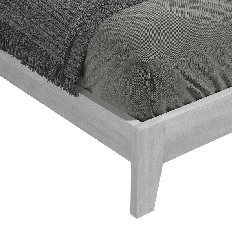 Allyannah Levison Platform Bed With Headboard, King, Dusty Gray Oak