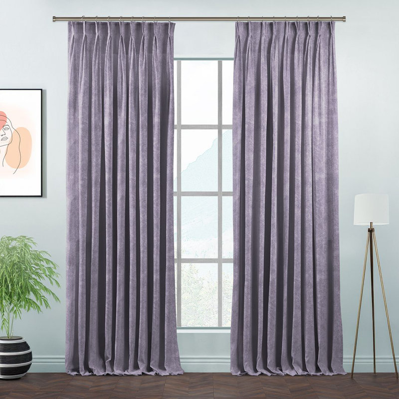 Room Darkening Single Curtain Panel, Silver, 245 W x 200 D cm