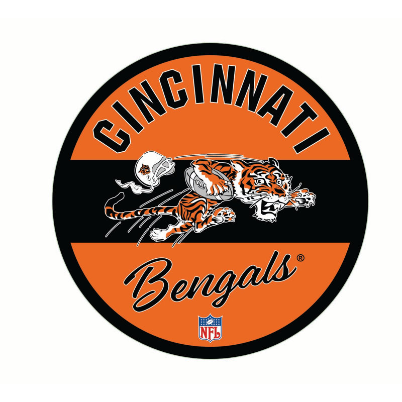NFL Vintage LED 23" Round Lighted Wall Sign, NFL Cincinnati Bengals