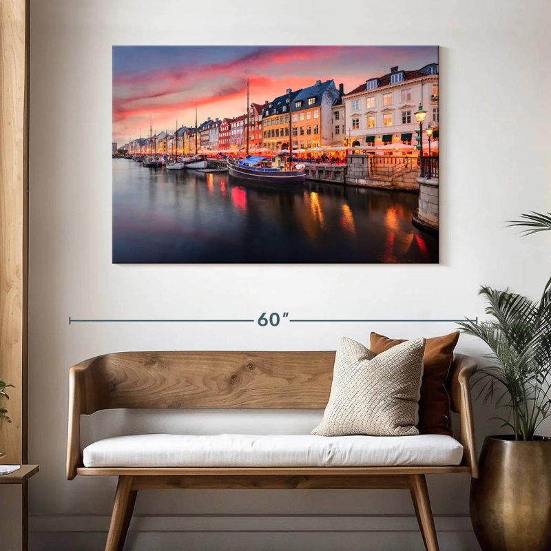 Ravi Nyhavn, canal de Copenhague, H 32 po x l 48 po