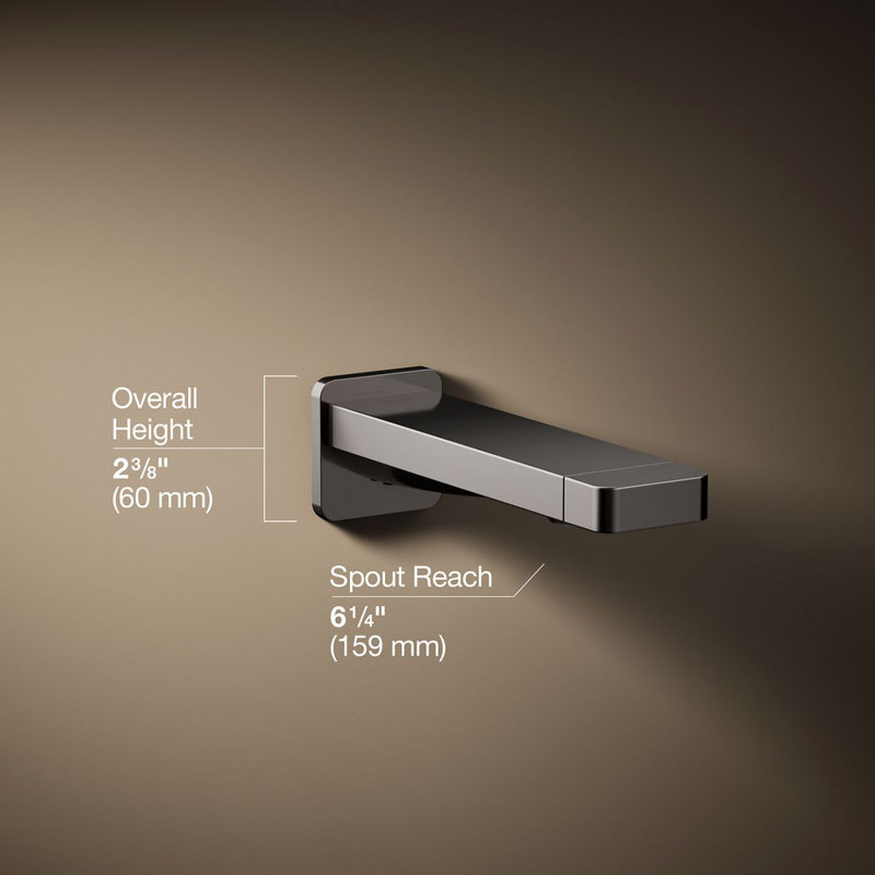 Parallel Wall Mounted Tub Spout Trim, Vibrant Titanium