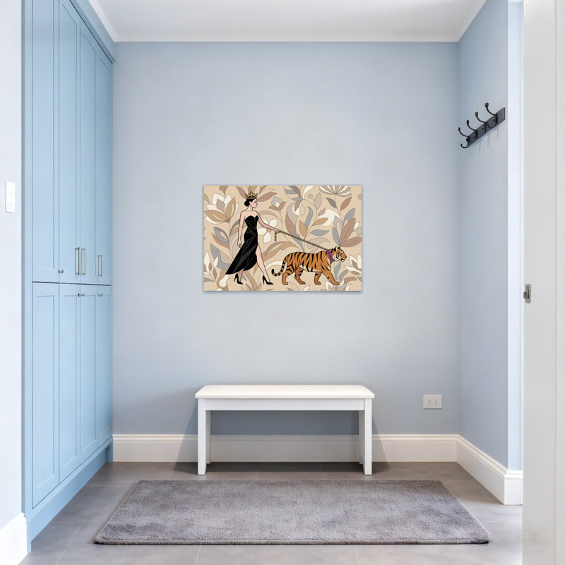 Animaux avec motif de tigre en laisse, H 12 po x l 18 po