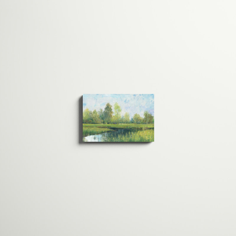 «Tranquil Park I», peinture sur toile, H 12 po x l 18 po