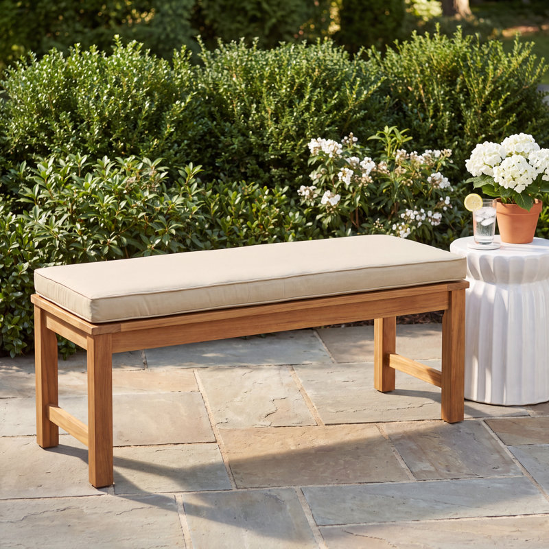 Sunbrella Outdoor 2'' Bench Seat Cushion, 2" H x 60" W x 19" D, Antique Beige Sunbrella® Canvas