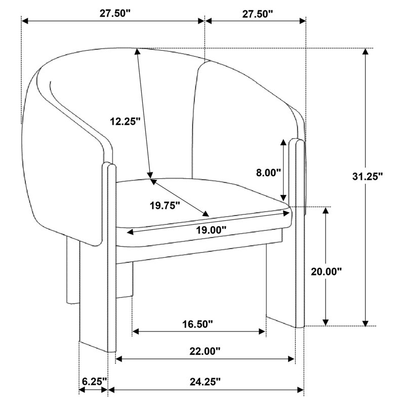 Chaise d'appoint sculptée Boucle avec silhouette incurvée