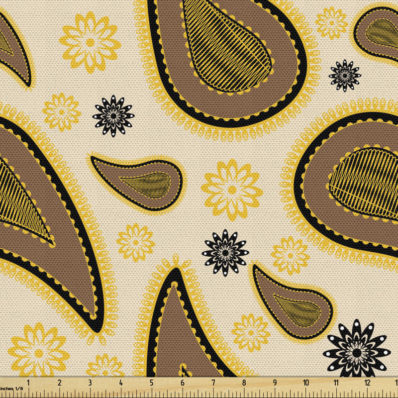 Cherl Continuous Eastern Motifs Floral Ornaments Vintage Illustration Multi-Purpose Fabric