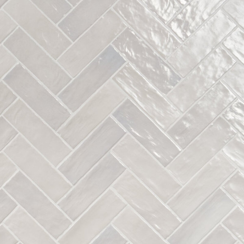 Montauk 2x8 Mixed Finish Ceramic Tile, Gin White