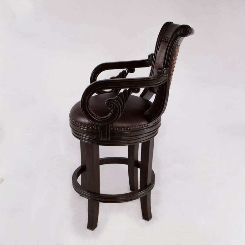 Bethany Swivel Bar & Counter Stool, Bar Stool (30" Seat Height), Dark Walnut