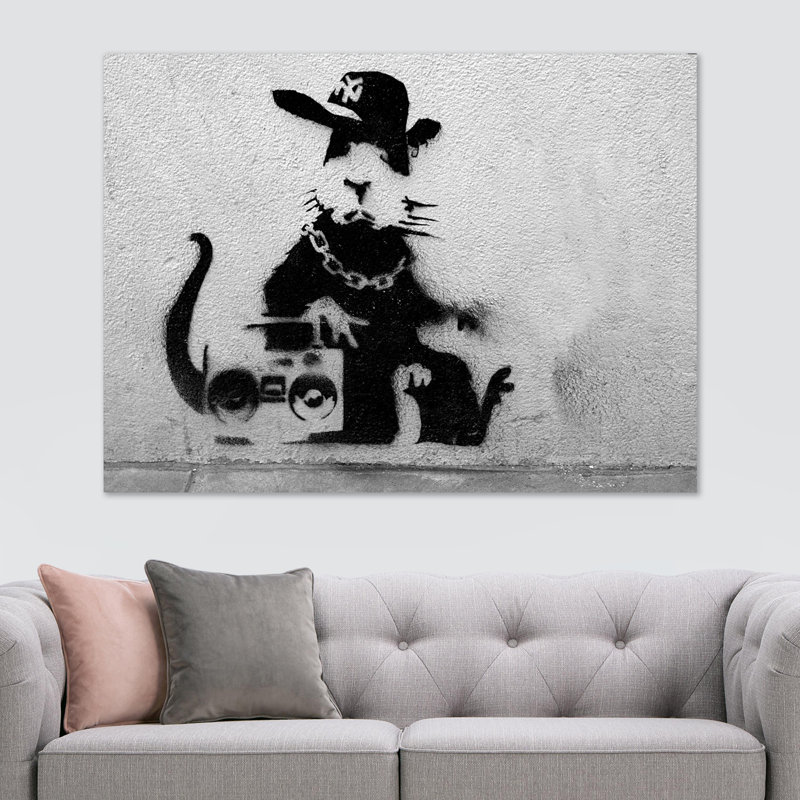 Rat Rapper - Wrapped Canvas Print, 30.5cm H x 41cm W x 4cm D