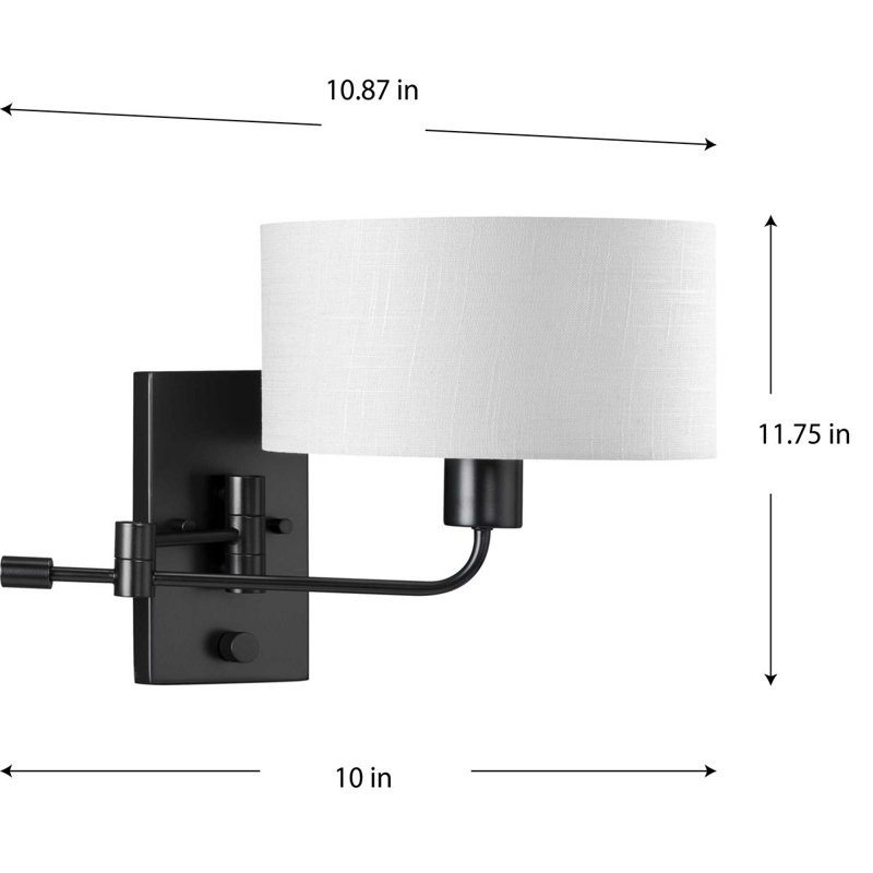 Moses Swing Arm Sconce, Matte Black
