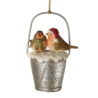 Hanging Bucket with Birds