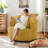 37.1'' Wide Corduroy Swivel Barrel Chair With 2 Armrest Pillows-718926416-727181022