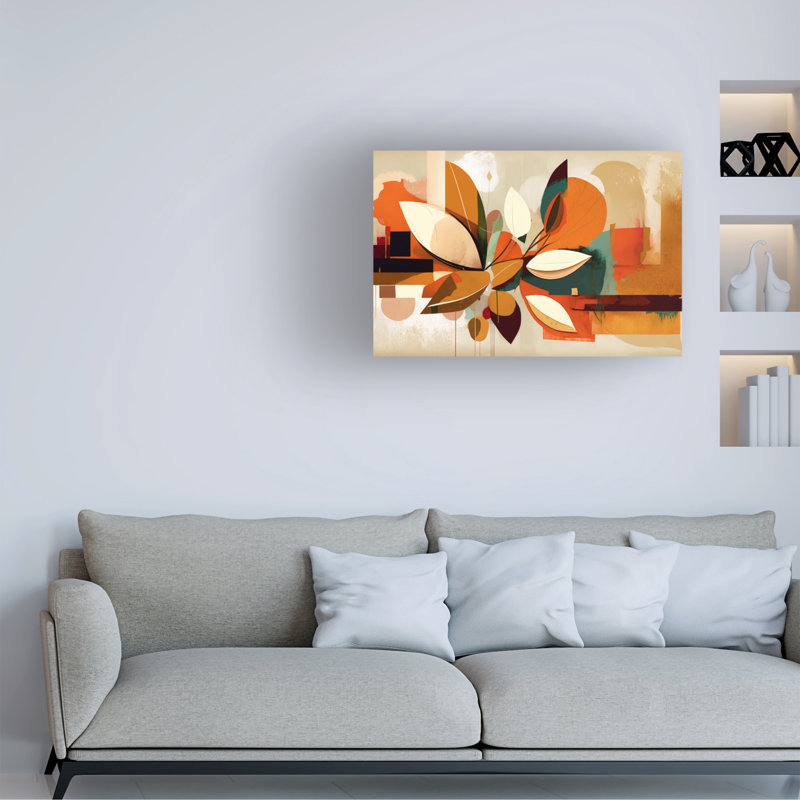 Bolog Ray Heere Oil Painting Expressive Flowers Orange 2 Canvas Art, 12" H x 19" W