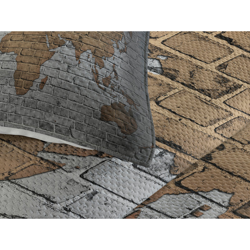Eclectic Polyester Coverlet, Brown