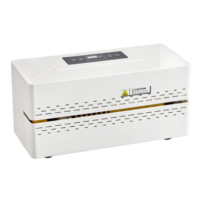 Automatic Continuous Band Sealer with Digital Temperature Control, 400W Heat Sealing Machine for Plastic and Foil Bags, White
