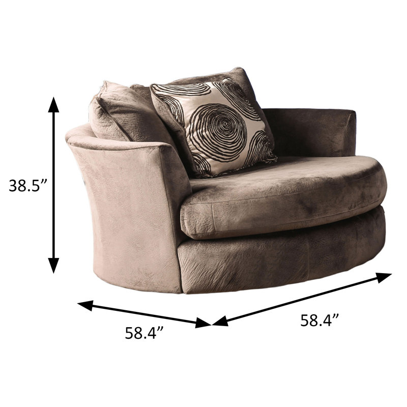 Chaise pivotante de 58,4 po de largeur, Brun