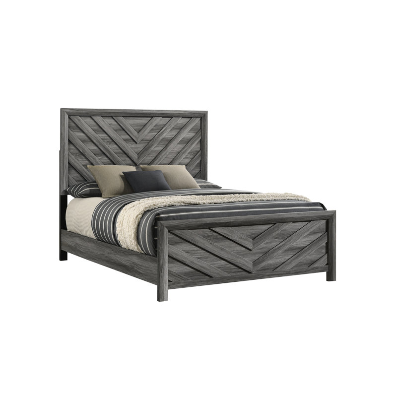 Chic lit simple gris pour une chambre à coucher confortable et moderne avec un design lisse et élégant