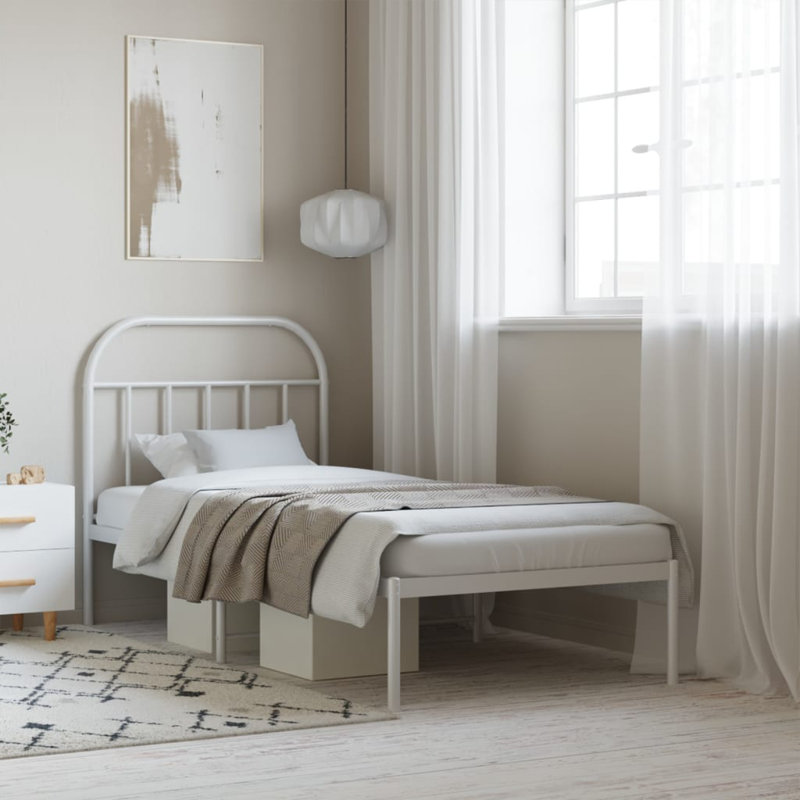 vidaXL Metal Bed Frame Bedroom Bed Base Bedstead Metal Matress Foundation, 90 x 190 cm