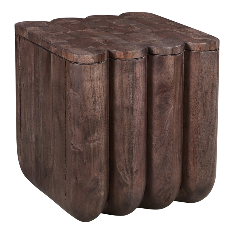 Punyo Solid Wood End Table, Brown