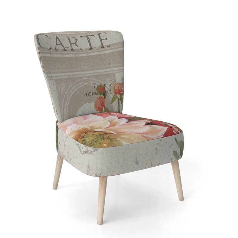 Chaise d'appoint rembourrée en velours pierre / marbre / fleur, Rouge