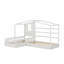 Lit simple en bois avec clôture-417821807